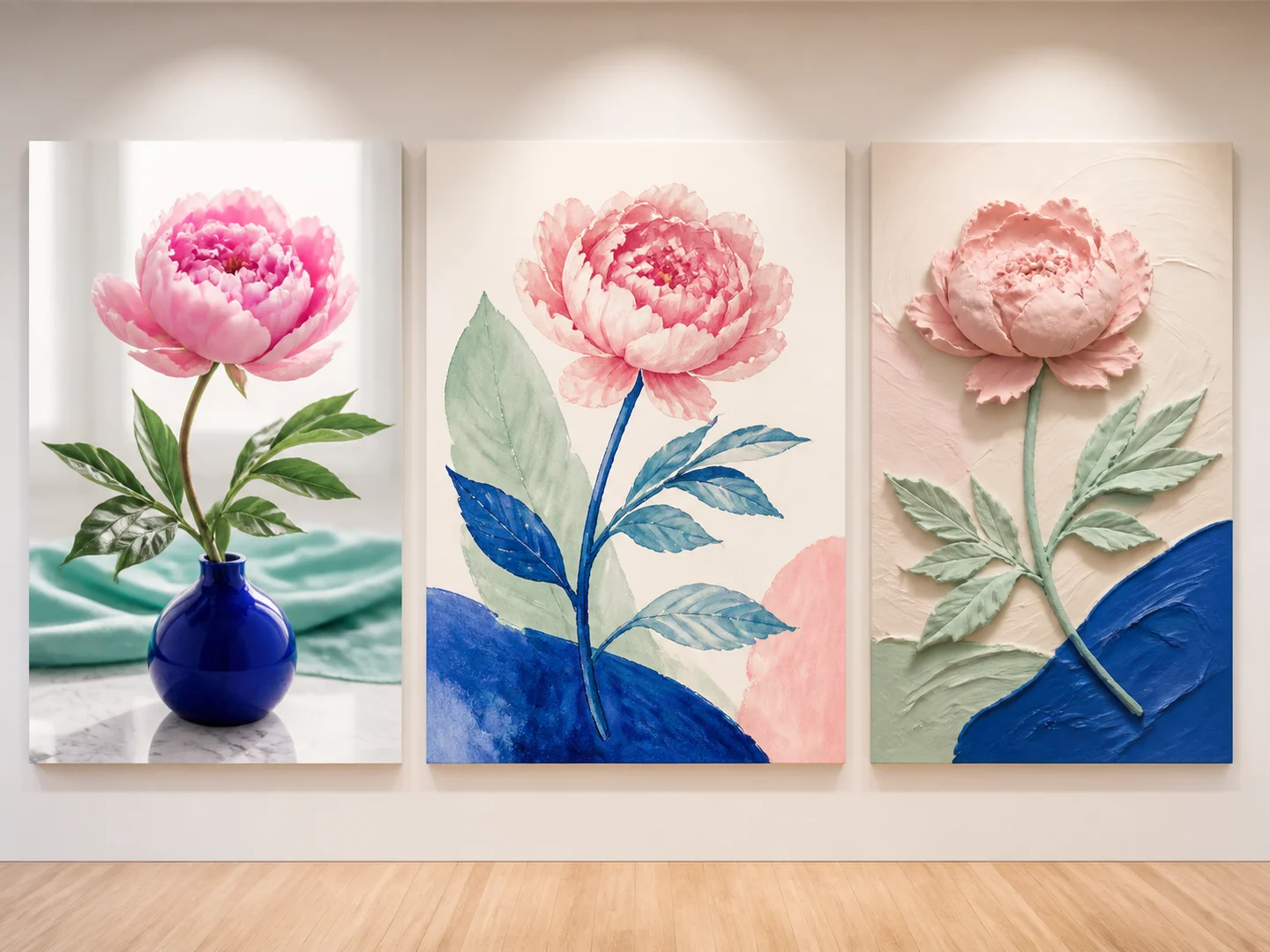 One flower interpreted through several image styles