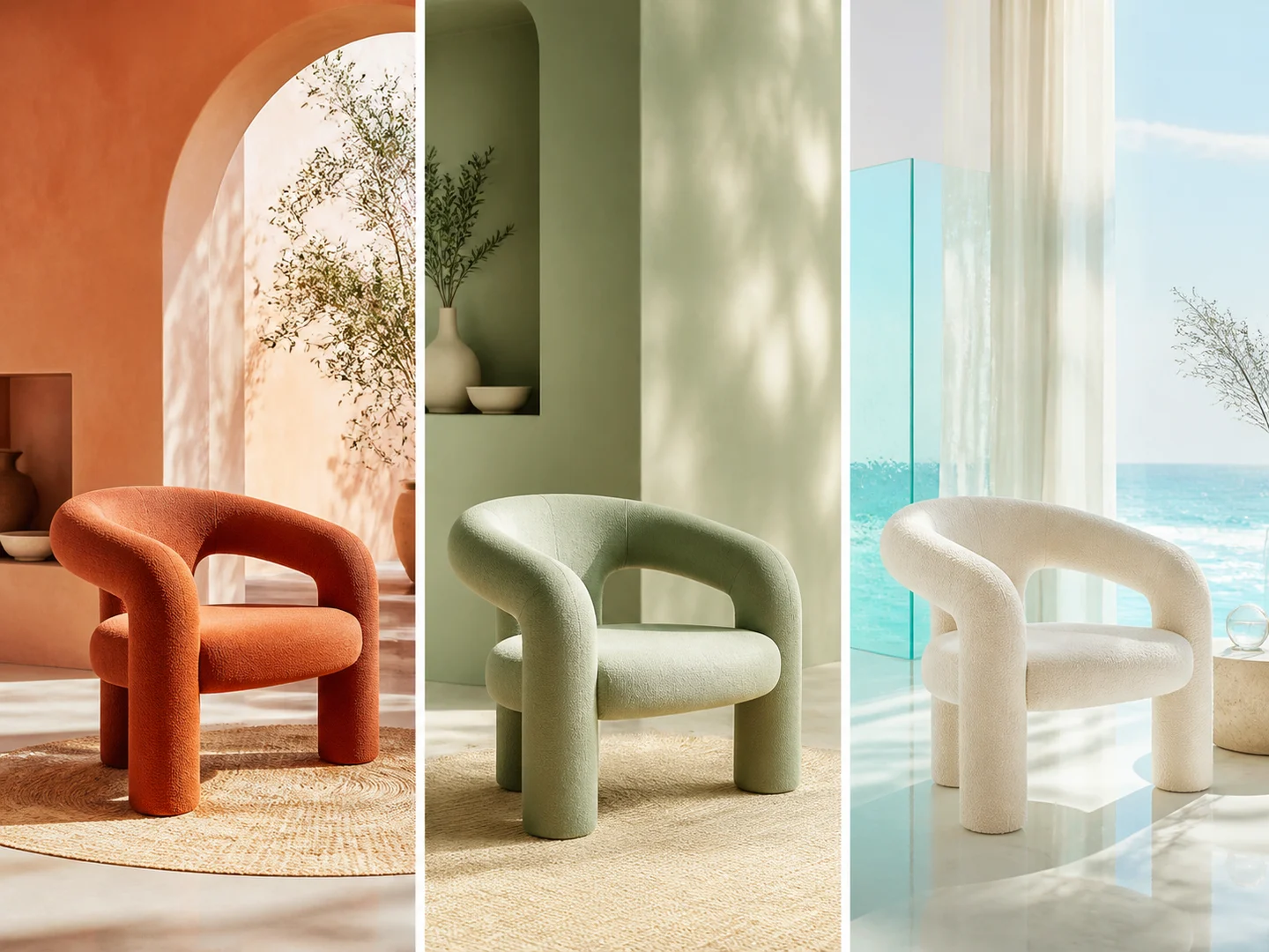 The same chair adapted across editable visual directions