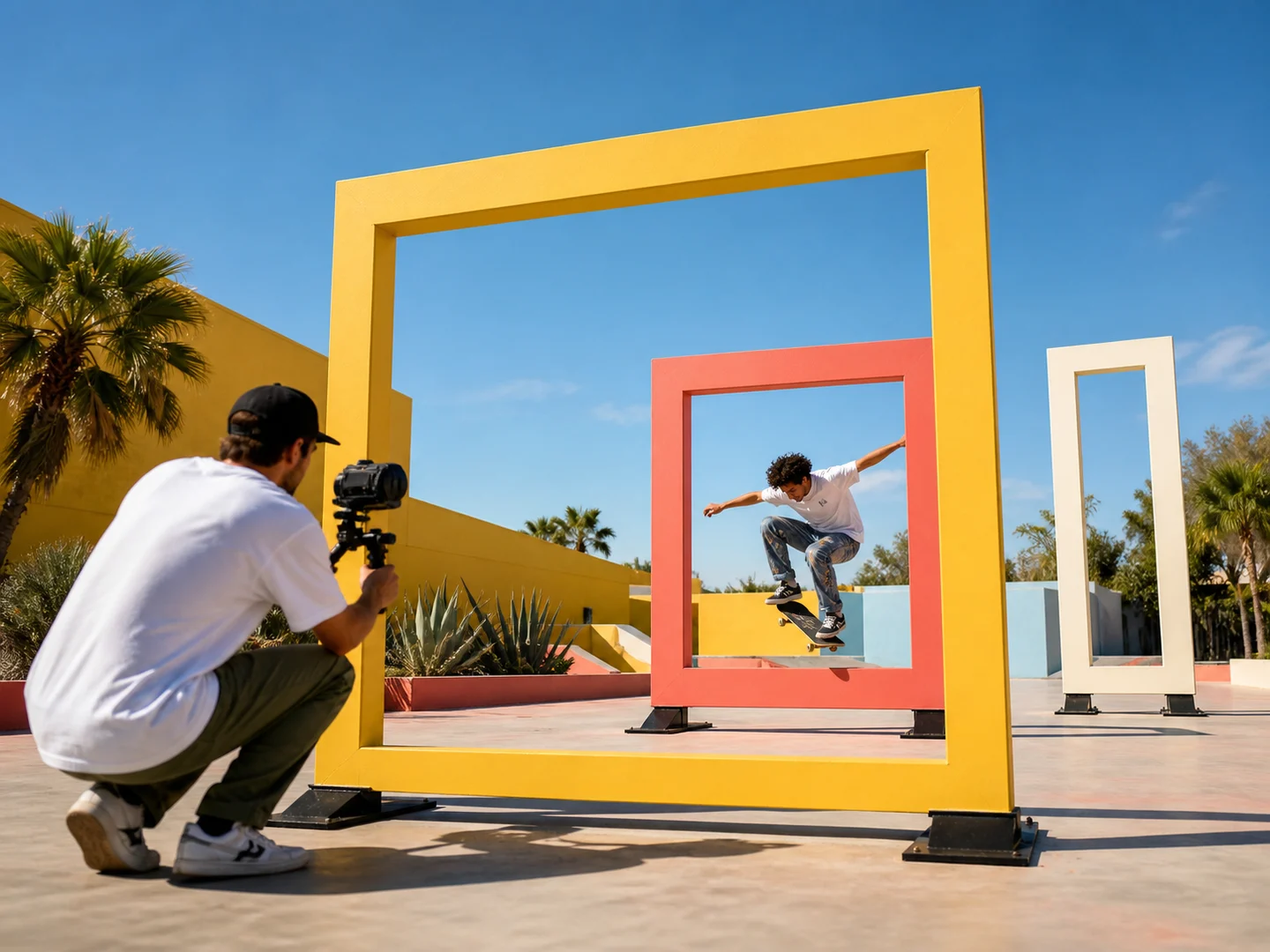 A skateboarder composed through several publishing formats