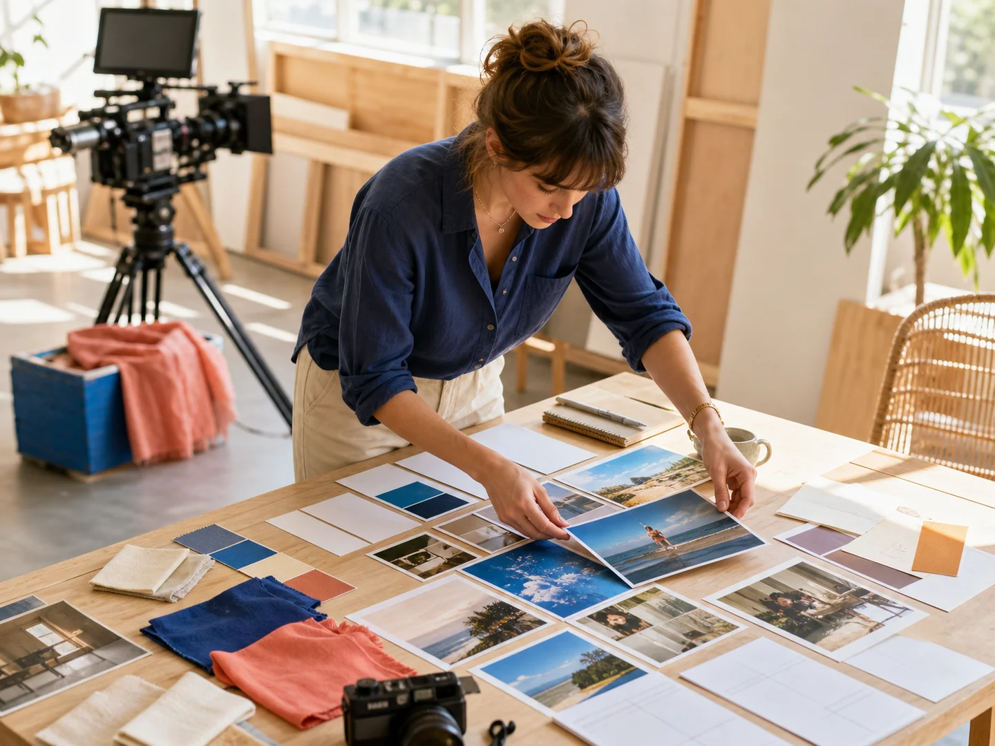 A director planning an AI video from visual references