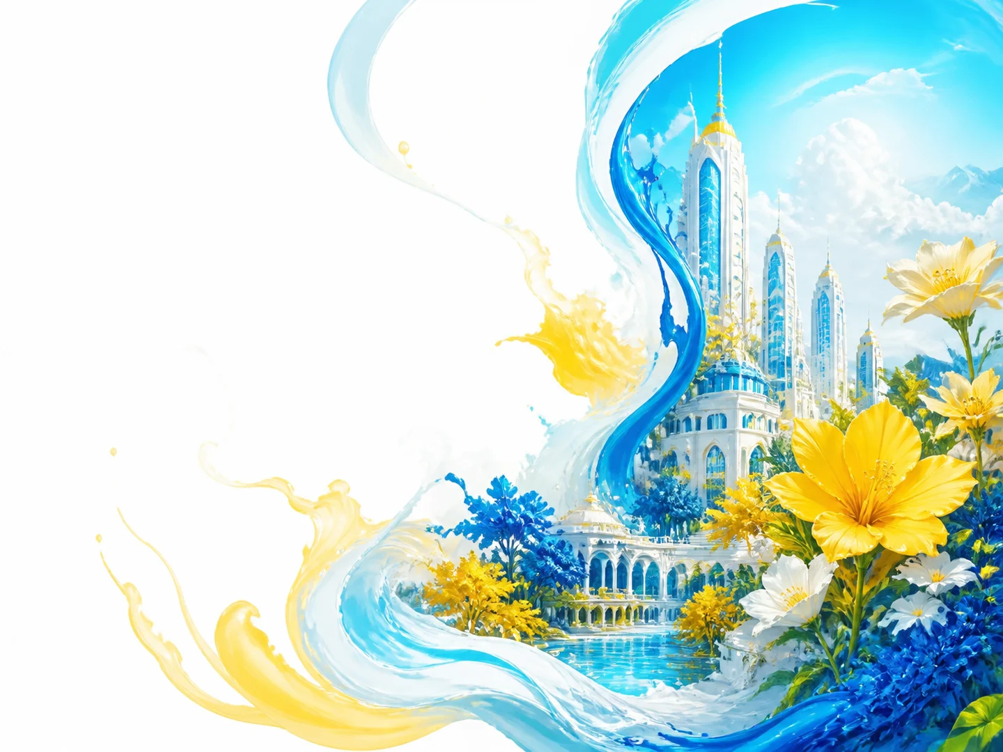A luminous botanical city emerging as a prompt-only concept