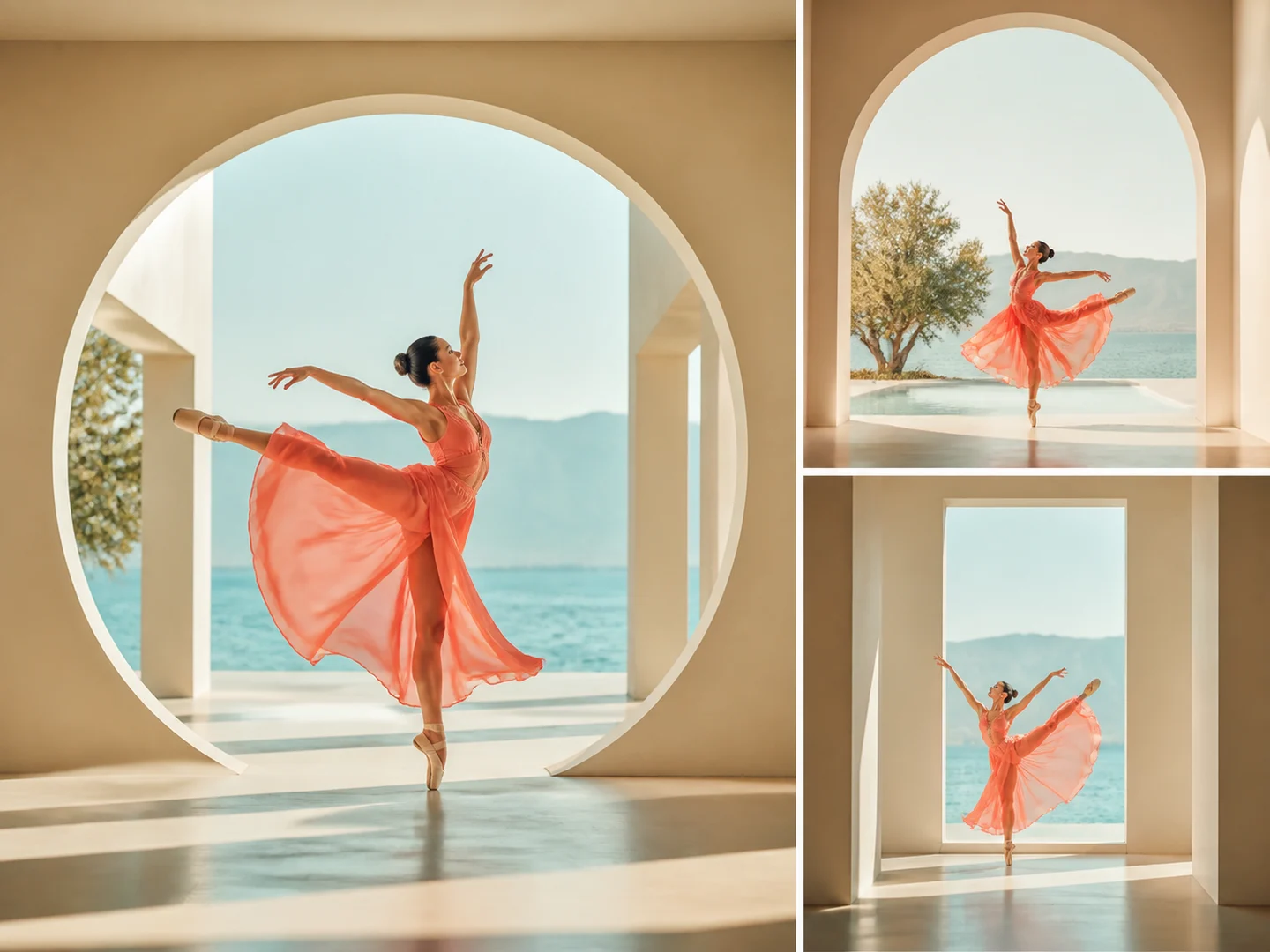 One dancer composed through different architectural formats